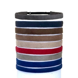 Thin Suede Cloth Headband: Adjustable Elastic Back