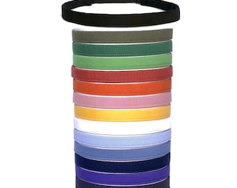 Solid Colored Headbands for Women, Men and Children with Elastic Back