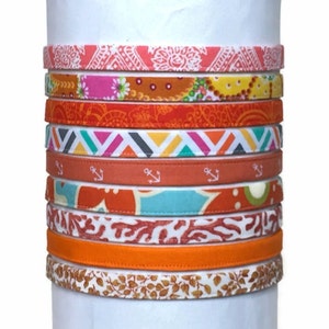 Thin Headband: Orange & Pink Fabric Hairband, Comfortable Fit