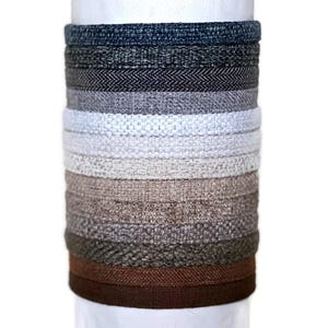 Woven Adjustable Headband in Brown Tan Blue Gray sized for Women Men and Girls / Thin Comfortable Hairband in Soft Tweed Fabric