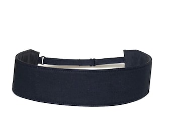Black Fabric Headband in 3 Widths - Comfortable Adjustable Fit for Women, Men & Kids