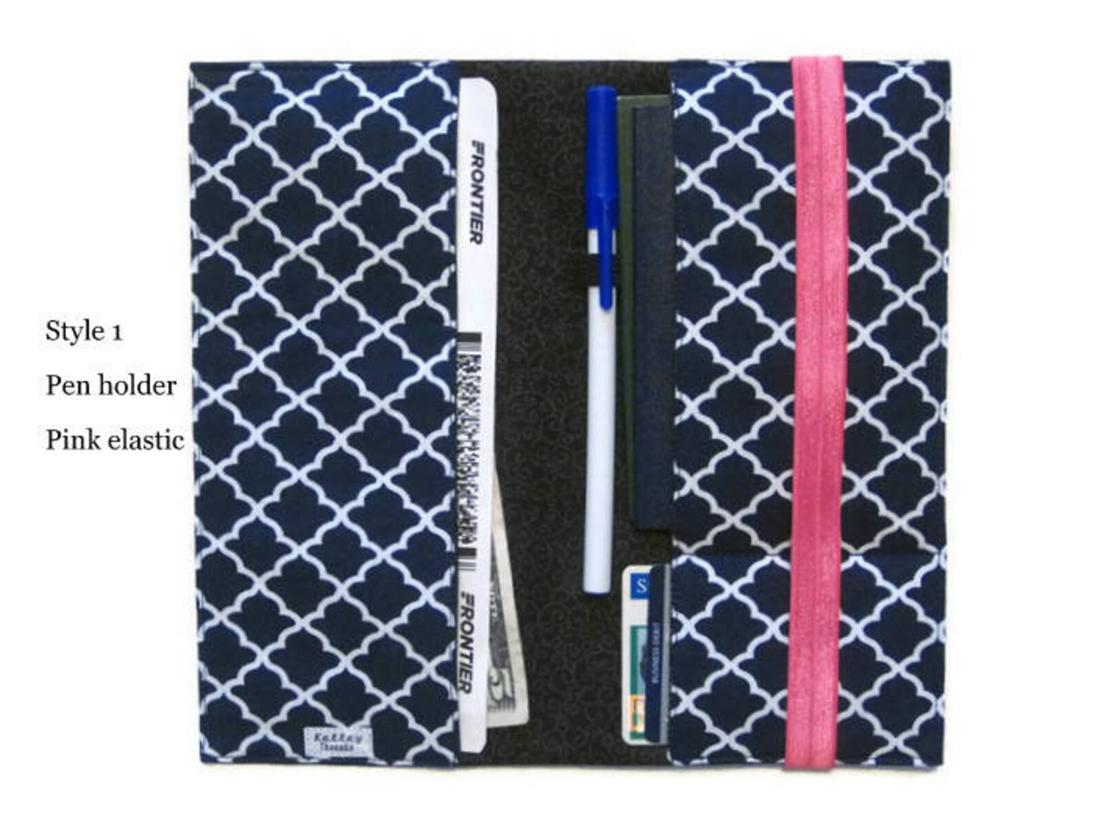 Passport Wallet & Boarding Pass Holder in Navy Blue Quatrefoil Etsy
