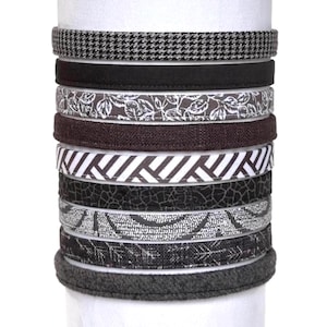 Thin Brown Headband: Comfortable Fabric Hairband with Adjustable or Round Elastic