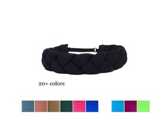 Braided T-Shirt Headband, Wide Adjustable Hairband