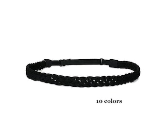 Braided Headband in Vegan Suede Leather in 1/2" Width