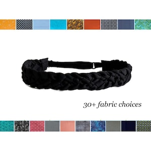 May include: Black braided headband with a stretchy elastic band. 30+ fabric choices.