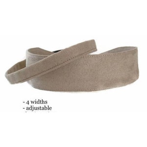 Tan Suede Cloth Headband, Adjustable, No Slip