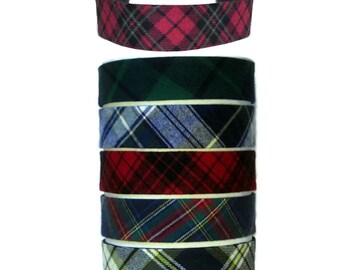 Plaid Headbands with Adjustable Elastic and No Slip in Blue Green White Yellow Red Black for women men teens girls
