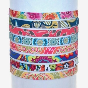 No Slip Flowered Headbands in Soft & Comfortable Fabric with Adjustable or Round Elastic back for Women Men Girls