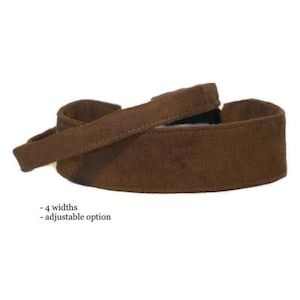 Brown Suede Cloth Headbands for women men girls / Adjustable No Slip Wide & Skinny Comfortable Soft Dark Brown Hairbands - Teen Gifts