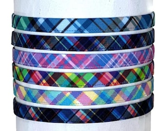 Plaid Headband: Thin, Comfortable, Adjustable Elastic