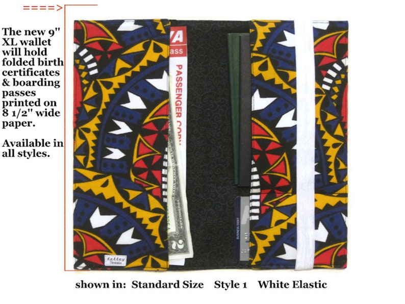 Passport /& Boarding Pass Holder in African Fabric for 1-6 Long Mod Print Fabric Plane Ticket Wallet Best Travel Gift Set