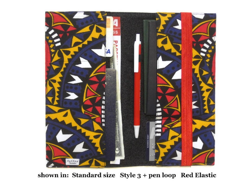 Passport /& Boarding Pass Holder in African Fabric for 1-6 Long Mod Print Fabric Plane Ticket Wallet Best Travel Gift Set