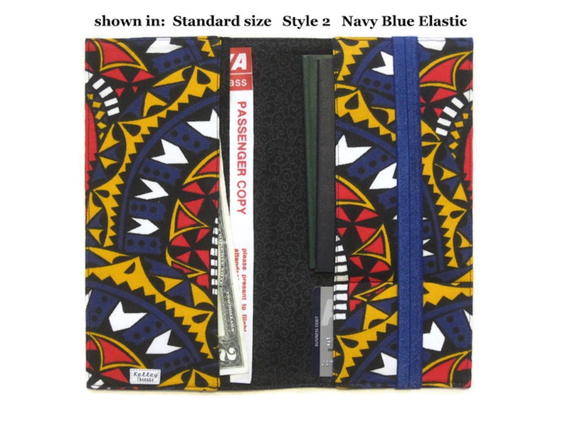 Passport /& Boarding Pass Holder in African Fabric for 1-6 Long Mod Print Fabric Plane Ticket Wallet Best Travel Gift Set