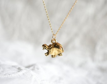 Collier hippopotame, Plaqué or doré pendentif hippopotame fabriqué aux États-Unis, Animal