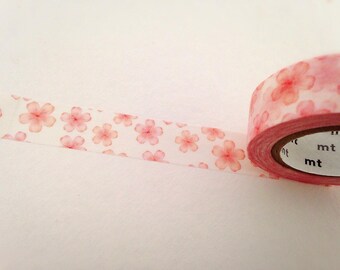 Washi masking tape "Sakura" cherry Ribbon adhesive 1.5 cm x 10 m