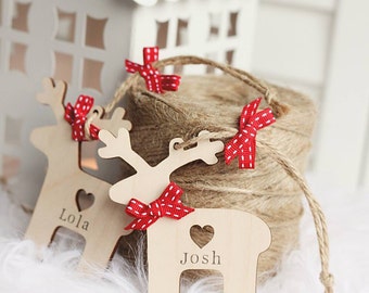 Personalised wooden reindeer