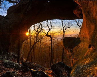 Nature Photography - Solstice Sunrise, Fine Art, Ozarks, Buzzards Roost, Arkansas