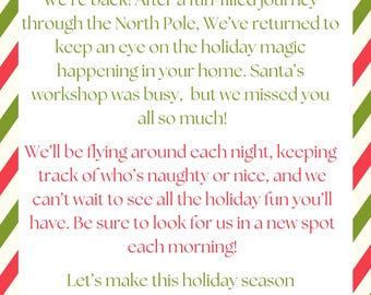 We’re Back Elf Letter Printable | Elf Return Letter | Christmas Printable for Kids