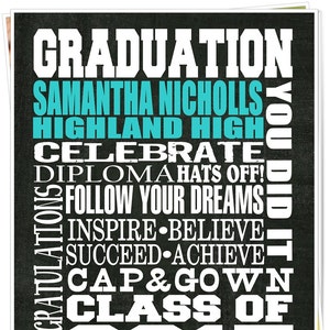 Graduation Subway Art Personalized Printable poster Wall art DIGITAL FILE easy download image 1