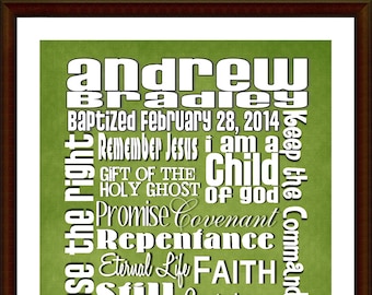 Baptism Personalized Subway Art - DIGITAL FILE - easy download