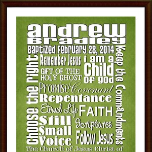 Baptism Personalized Subway Art - DIGITAL FILE - easy download