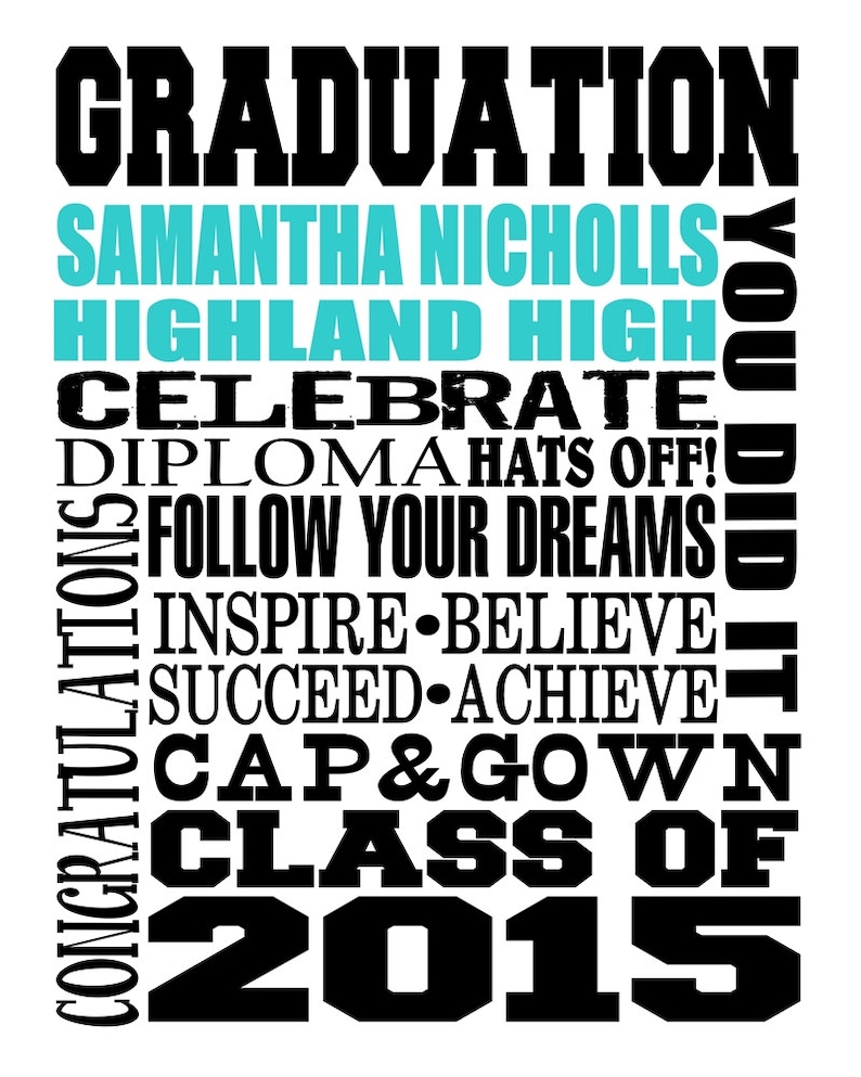 Graduation Subway Art Personalized Printable poster Wall art DIGITAL FILE easy download image 2