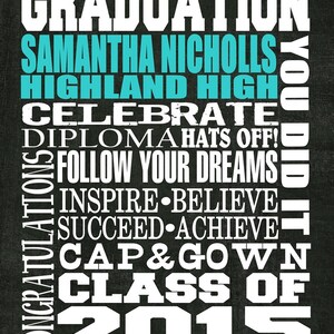 Graduation Subway Art Personalized Printable poster Wall art DIGITAL FILE easy download image 3