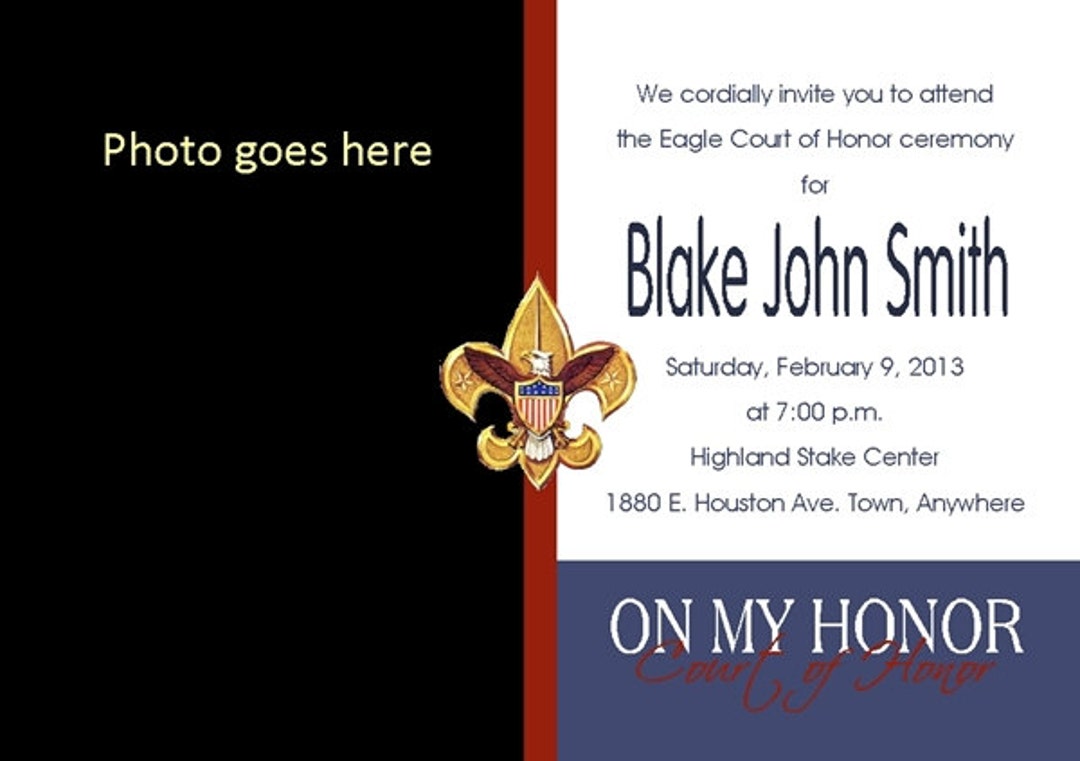 Eagle Scout Announcement 2 DIGITAL FILE Court of Honor Invitation Boy