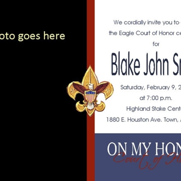 Eagle Court of Honor Invitation Etsy
