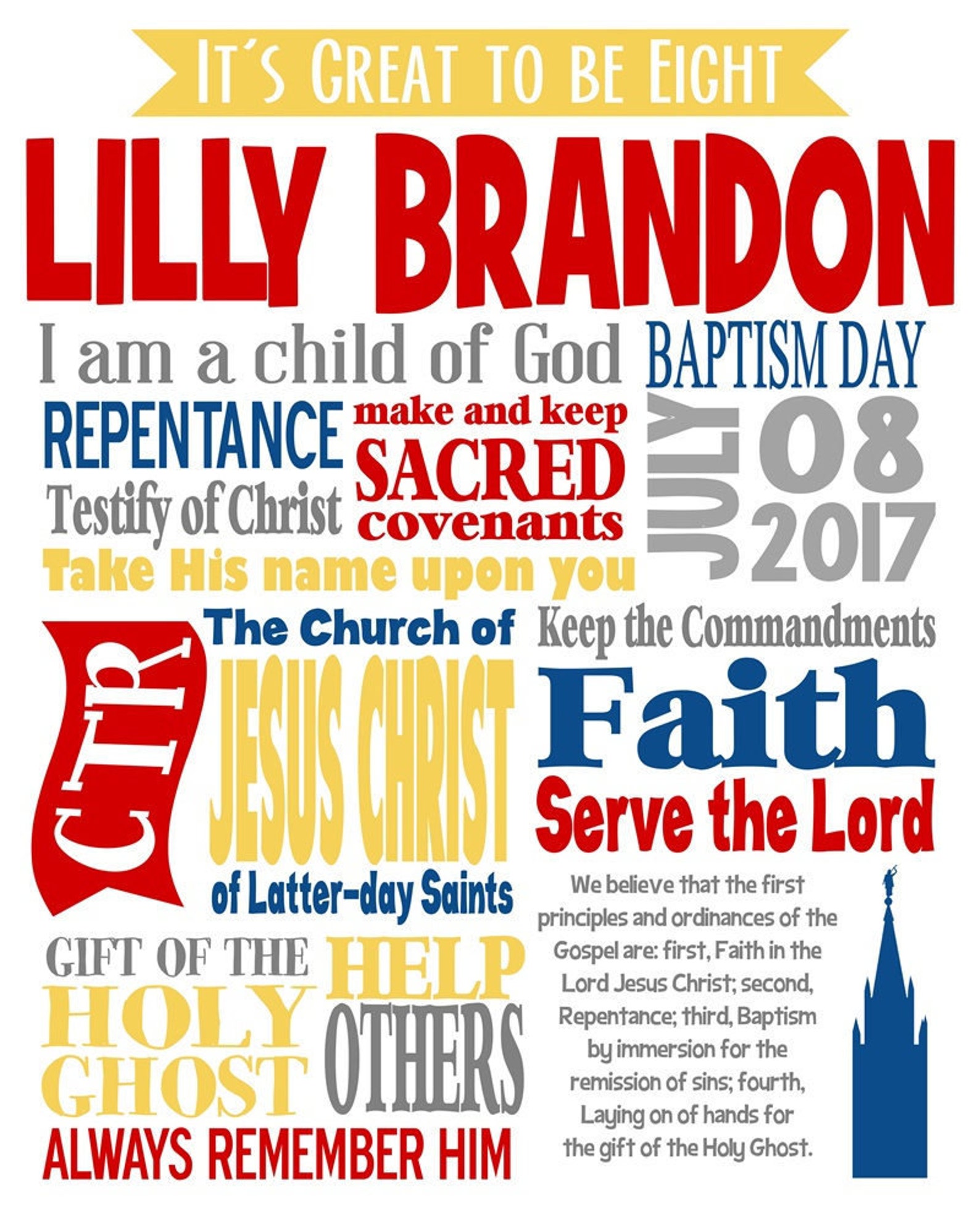 Baptism Personalized Subway Art gift Printable Poster Wall Art Quote ...