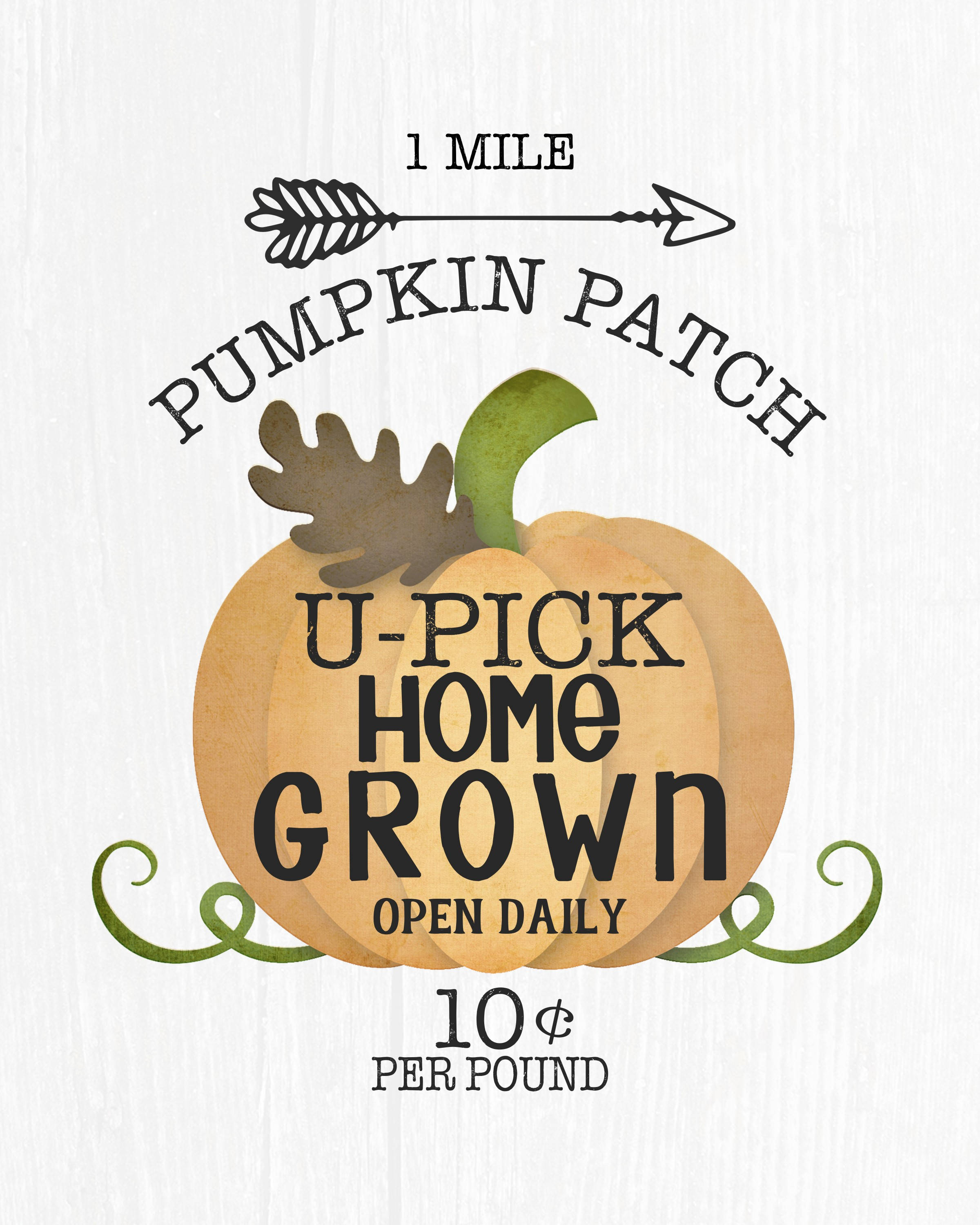 Pumpkin Patch Sign, Fall Print, Printable Printable Poster Wall Art Quote Print, Easy Instant ...