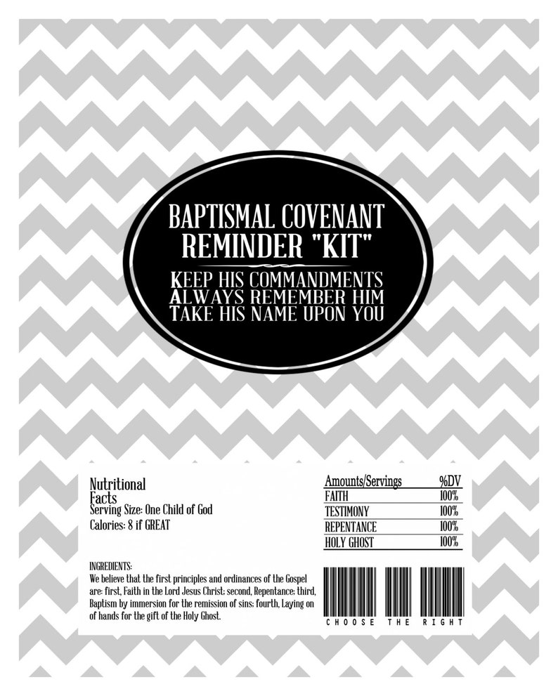 LDS Baptism Kit Kat Wrappers INSTANT DOWNLOAD Candy Bar Wrappers Printable Instant Download image 4