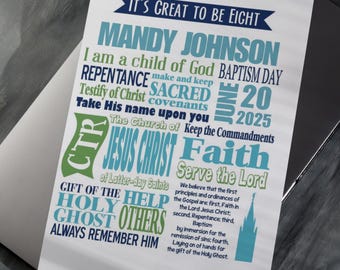 Baptism Personalized Subway Art 9 Template Bundle -Gift - Printable poster - Wall art - Quote print, editable in Canva