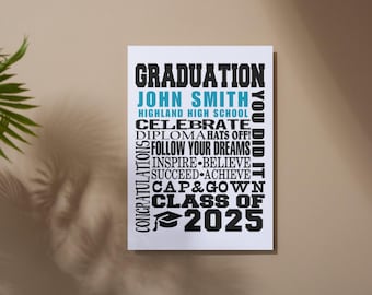 Editable Graduation Subway Art - Personalized -Printable poster - Wall art - DIGITAL FILE template -Editable in Canva