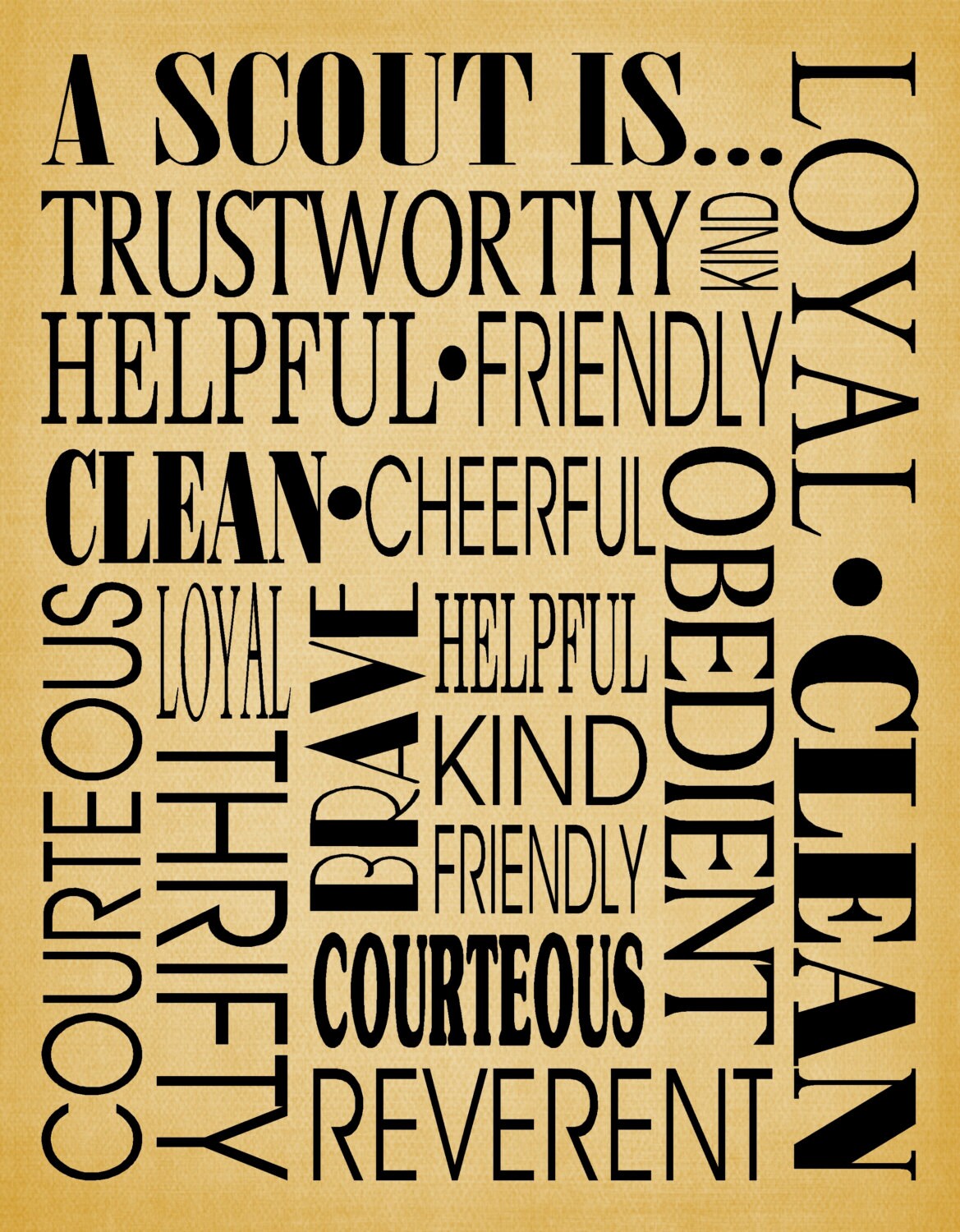 A Scout is Trustworthy Subway Art Personalized Gift Printable Poster ...