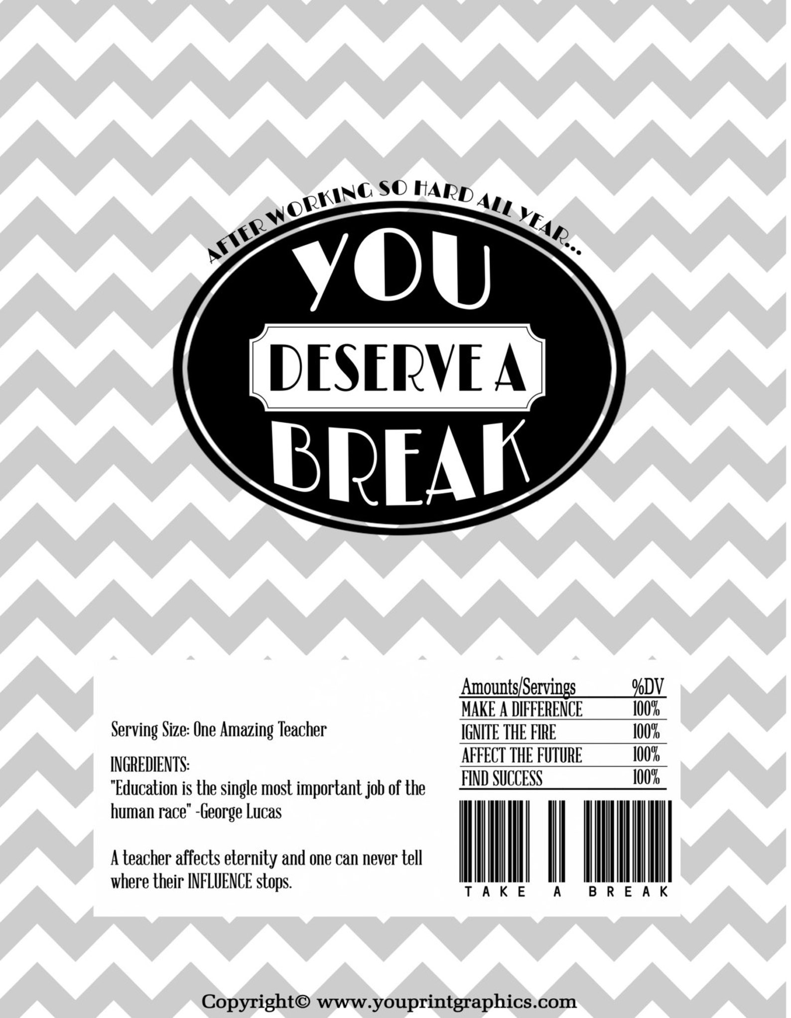 You Deserve a Break Kit Kat Wrapper candy Bar Wrappers Printable