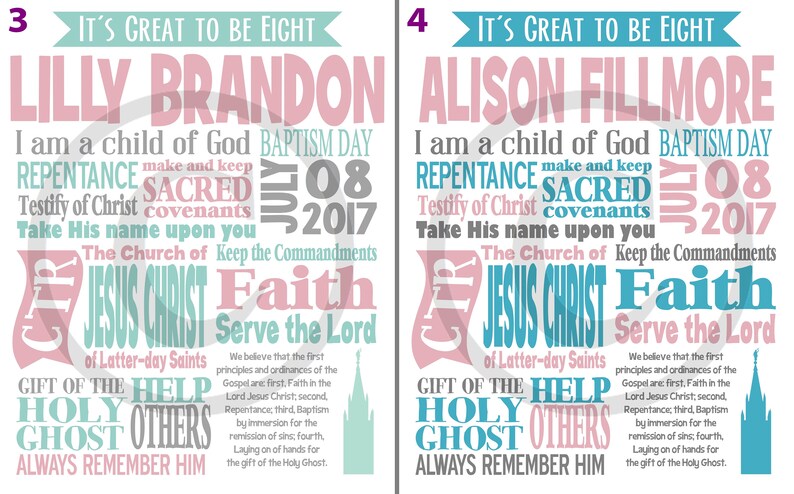 Baptism Personalized Subway Art gift Printable Poster Wall Art Quote ...