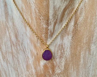 Amethyst druzy agate necklace, boho necklace, bohemian necklace, druzy jewelry