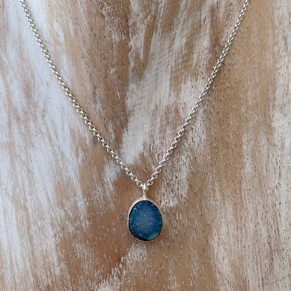 Collier avec druzy agate pendentif, boho collier, bohemian collier, duzy bijouterie