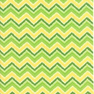 Peut inclure: Motif en chevrons répété dans les tons de vert et de jaune. Le motif en zigzag crée un effet texturé, chaque bande variant légèrement en couleur et en largeur. Le motif convient au tissu ou au papier peint.
