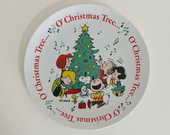 Vintage 70'S Peanuts O' Christmas Tree Decorative Plate Charles M. Schulz