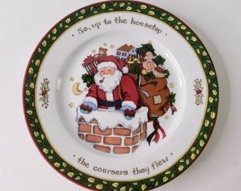 A CHRISTMAS STORY Susan Winget Salad Dessert Plate 8.25" Santa Up On the House
