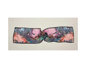 Vintage ADRIENNE LANDAU Silky Paisley Rectangular Scarf Colorful Accessory