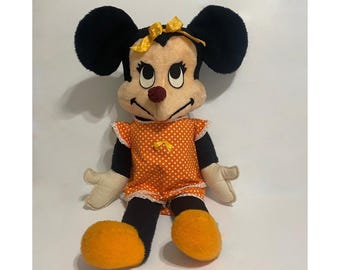 Vintage MINNIE MOUSE Plush Walt Disney Productions California Stuffed Toy