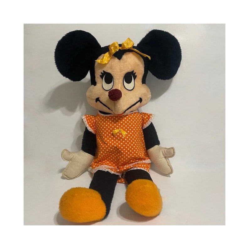 Peluche vintage de Minnie Mouse de Walt Disney Productions, California. imagen 1