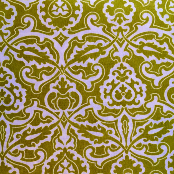 Moda Fabric - HONEYSWEET by Joanna Figueroa - Fabric - Scrollwork - Green Pear - Quilting - Sewing - Home Decor - Crafting