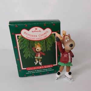 HALLMARK Vintage 1987 Collector's Series Reindeer Champs Dancer Ice Skating