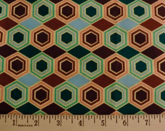 SWWON by Melissa Avernos ~ Fabric ~ Hexagon in Teal ~ Aqua ~ Maroon ~ Andover Fabrics ~ Geometric ~ Quilting ~ Sewing ~ Jewel Tones ~  Home