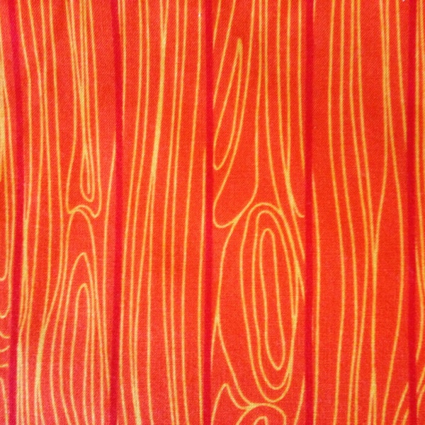 NOAH'S ARK by M'Liss - Fabric - Wood Grain in Orange - Noah - Ark - Floor Boards - Biblical - Nursery - Rainbow - Quilting - Sewing - Kids